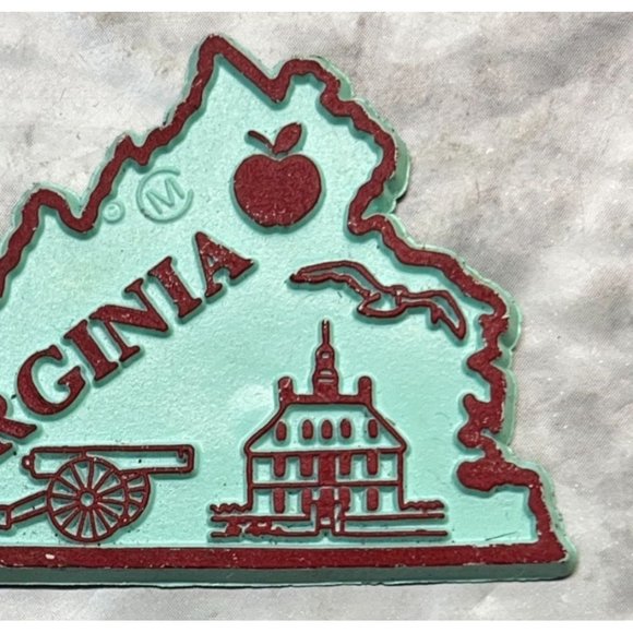 Virginia State Outline Refrigerator Magnet Capitol Cardinal Cannon Pawpaw - Picture 4 of 6